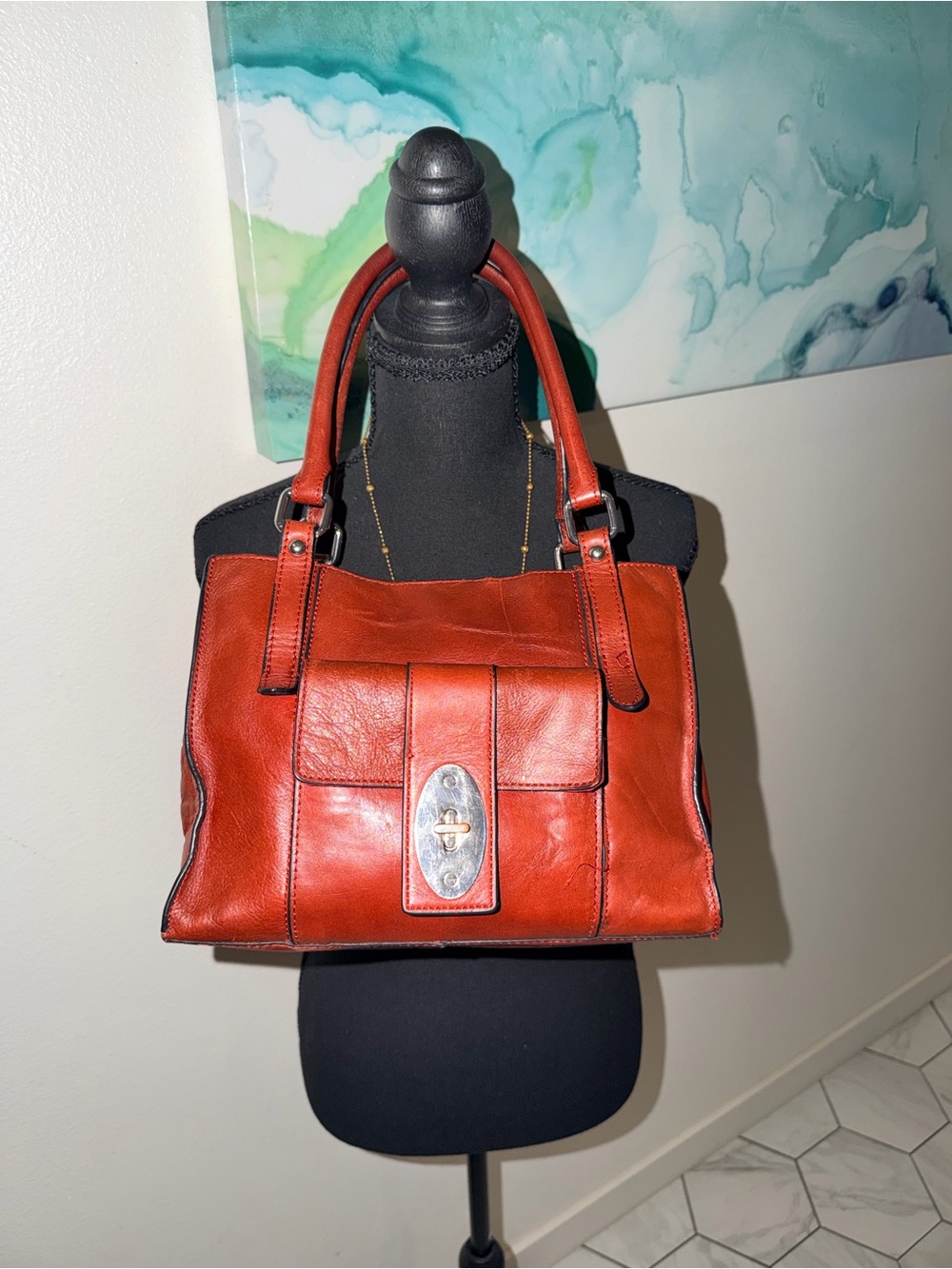 Vintage G.H. Bass & Co. Leather Satchel in Rust Red